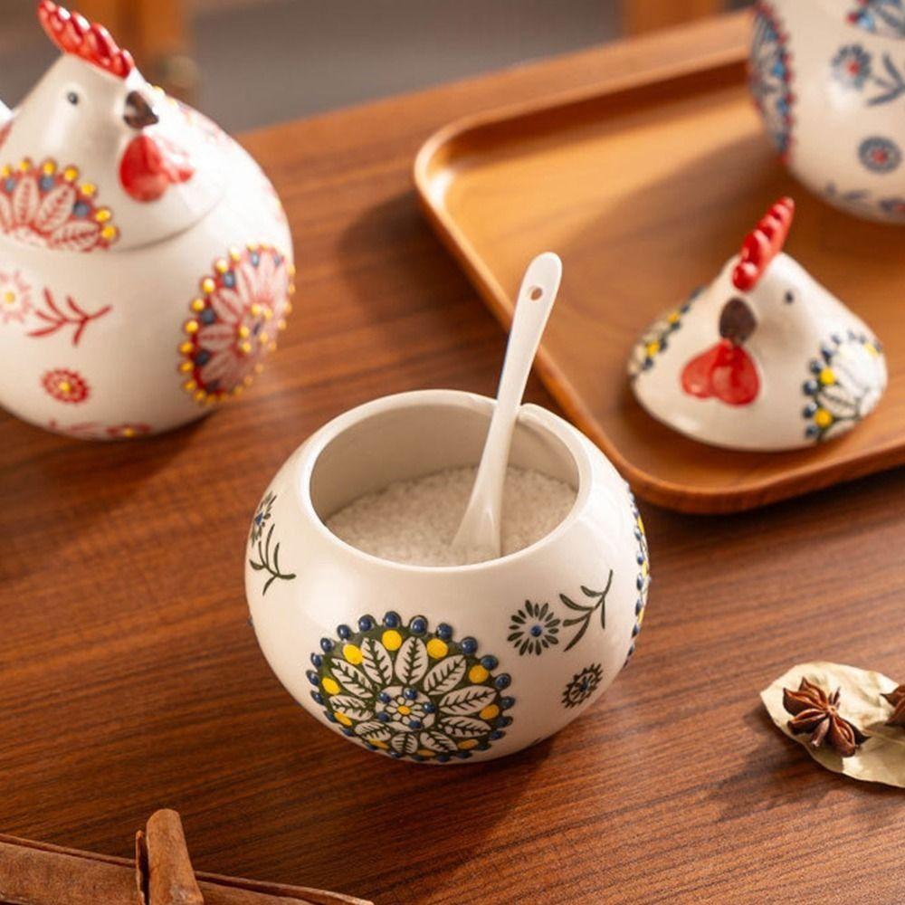 

Household Ceramic Kitchen Canisters Creative Spice Organizer Jars Kitchen Decor синій