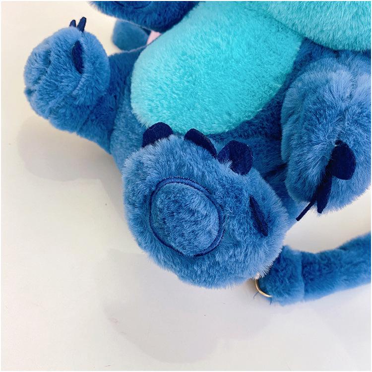 2025 Cute Cartoon Stitch Fluffy Doll Crossbody Backpack for Girls