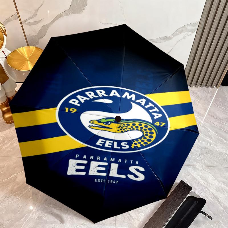 1PC Parramatta Eels Logo Automatic Umbrella - Suitable Travel Outdoor Portable Umbrella Birthday Gift Daily Essentials