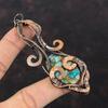 Copper Amazonite Pendant Copper Wire Wrapped Jewelry Gemstone Pendant Handmade Copper Pendant Antique Jewelry Wire Wrapped Pendant For Gift