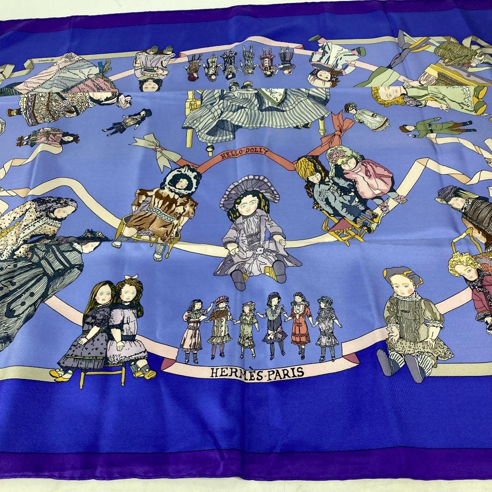 HERMES Carre90 Doll HELLO DOLLY Hello Dolly  Scarf silk purple