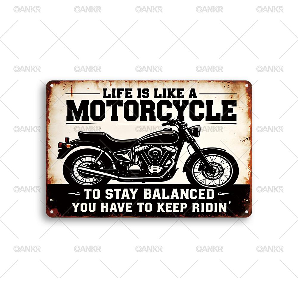 

Vintage Metal Tin Sign Life Is Like A Motorcycle Art Poster Metal Signs for Man Cave Garage Home Wall Decor Plaque 20x30cm（7.8x11.8inch）