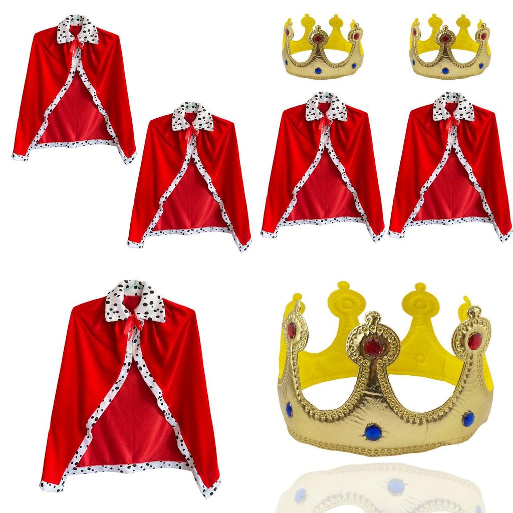 New 80cm White Polka Dot Cape For Halloween King Costume