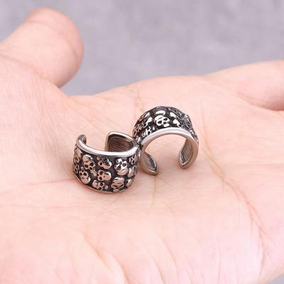 Edelstahl Multi Totenkopf Muster Clip Ohrring Damen Mode Nicht durchbohrender Ohr Manschette Zubehör Mädchen Hochzeit Party Ohrring