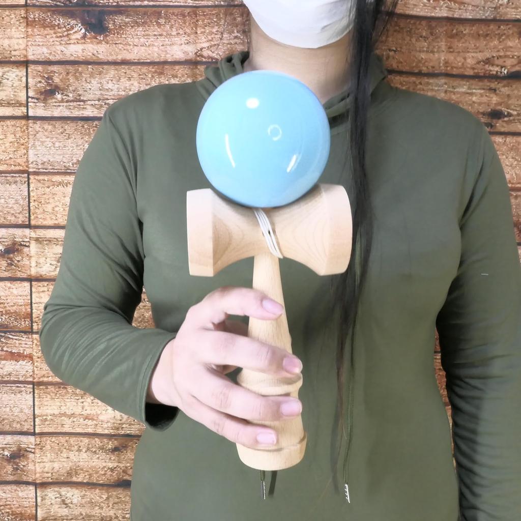 Large Jumbo Light Pastel Perfect for and Adults Kendama, Size, 24cm, Blue, Wooden, Colors, Performances, Displays, (HB-628)