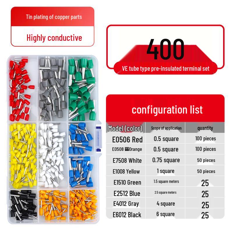 VE Cold Crimp Terminal Kit with Pliers - Quick Wiring Tool for Electricians