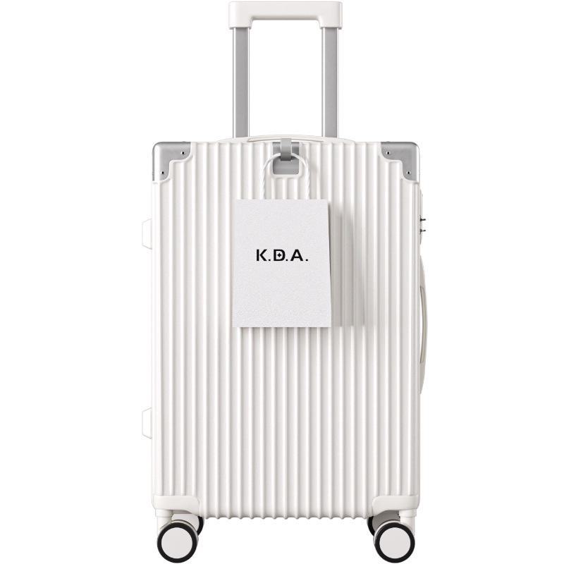 2024 New Multifunctional Luggage: 20-Inch Travel Suitcase & 24-Inch Trolley Case with Lock, Leather Finish, Unisex Design