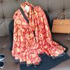 180*90cm muffler fashion Luxury Brand Scarf Women New Style Fashion Color Matching Print Silk Lady Popular Headcloth Beach Shawl