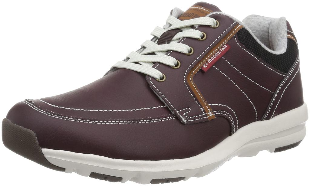 Moonstar SPLT AMM102 Lightweight Zippered Walking Red Size 4E Men's Sneakers, Brown, 26.5 Cm,
