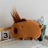 Kawaii Cartoon Creative Pencil Bag Student Capybara Plush Stationery Storage Bag Large Capacity Learning Stationery Supplies