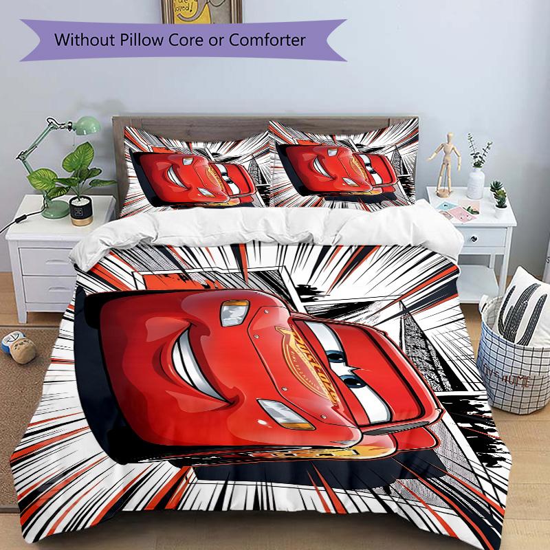 3pcs Mcqueens Race Bedding Set, Includes One Quilt Cover and Two Pillowcases, Bedroom and Guest Room Decoration. S731066