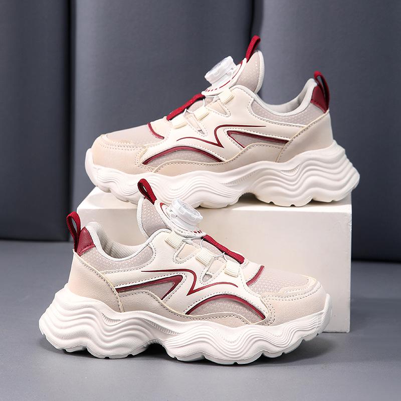 

Girls Breathable Mesh Non-Slip Waterproof Sneakers with Rotary Buckle 33