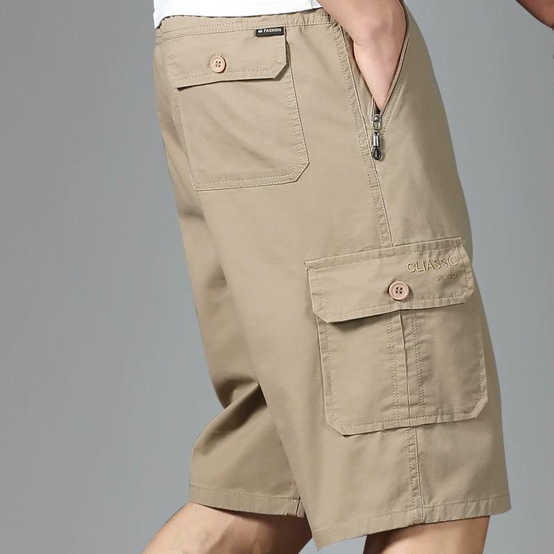 Übergröße Herren Sportliche Freizeitshorts Mode Locker Gerade Cargoshorts Baumwolle Bequem Strand Lauf-Shorts