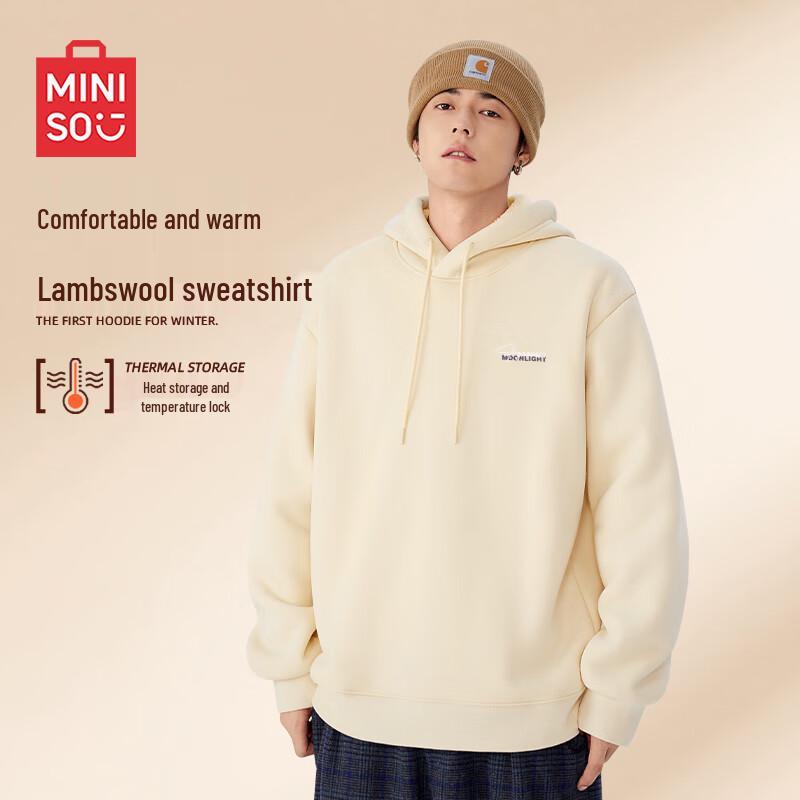 

MINISO Men s Japanese Style Relaxed Fit Fleece Lined Hoodie L
