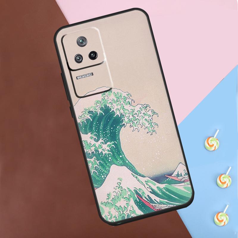Japanese Great Wave of Kanagawa Case For POCO X6 Pro X3 X4 X5 F5 Pro F3 M5s Cover For Xiaomi 13T 14 13 Pro 11T 12T 12 Lite