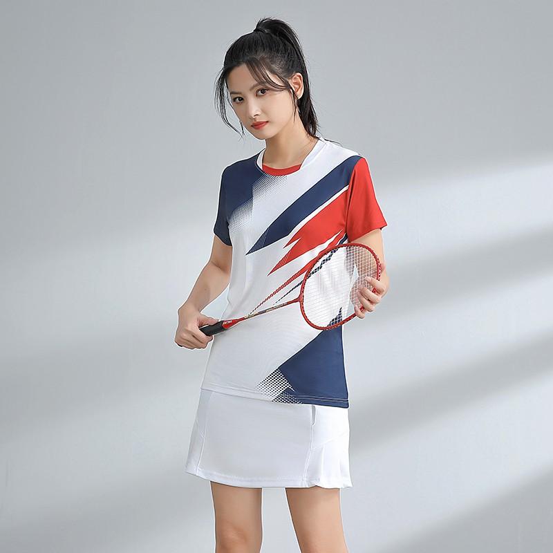 Quick-Dry Badminton Sport Set Men Women Athletic Wear Tennis Volleyball Table Uniform With Number Printing