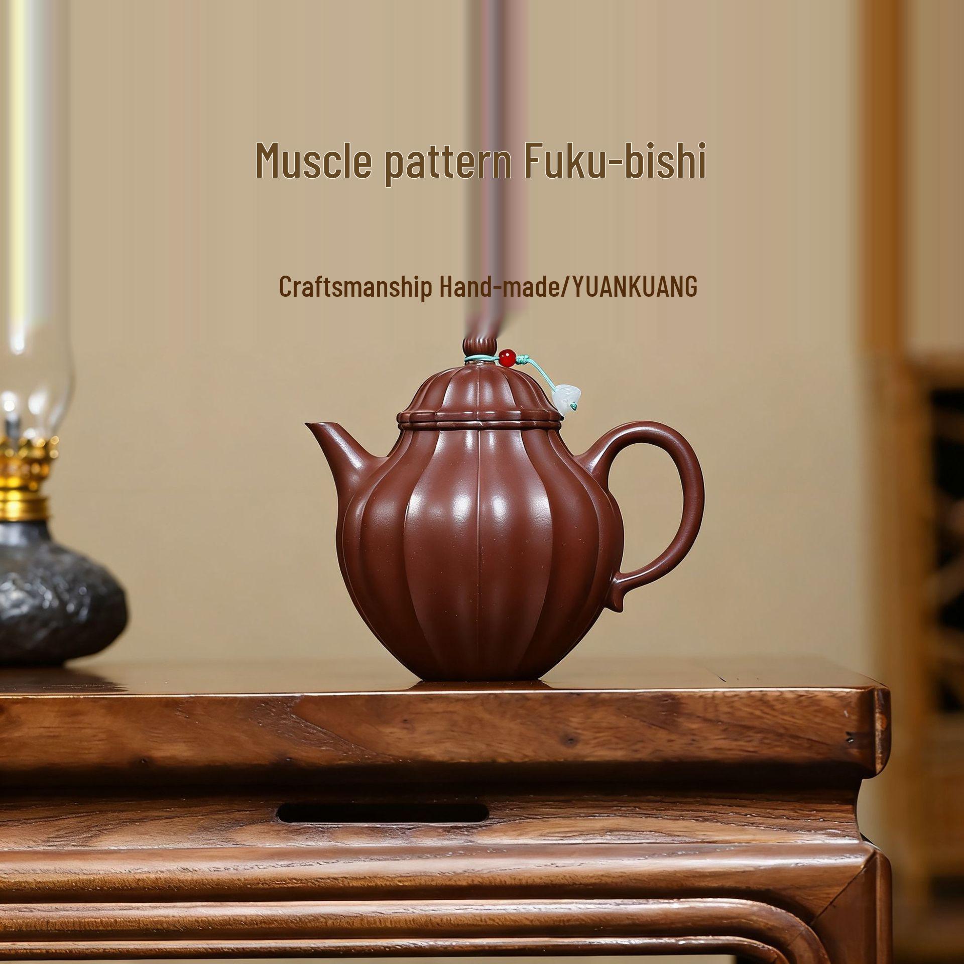 

Authentic Dragon Blood Sand Vein Yixing Zisha Teapot by Famous Artisan - Semi-Handmade Kung Fu Tea Brewing Pot 330ml