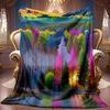 Comfortable Forest Theme Pattern Blanket Soft High-Definition Digital Print Cooling Blanket All-Season Family and Friends Gift Perfect Gift Soft Breat