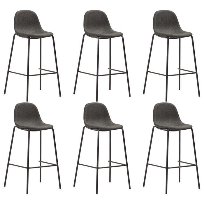 VidaXL Lot de 6 Chaises de Bar, Siège de Pub, Chaise de Bistrot, Meuble de Salle à Manger Cuisine Salon Maison Intérieur, 3051099
