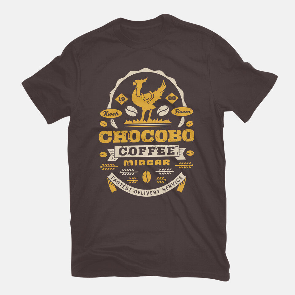Unisex Crew Neck T-Shirt Chocobo Coffee Grunge Graphic Short Sleeve Casual Tee M