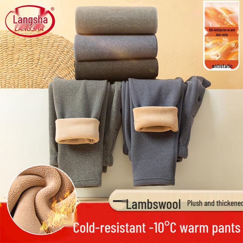 

Langsha Men s Lamb Fleece Thermal Pants 4XL