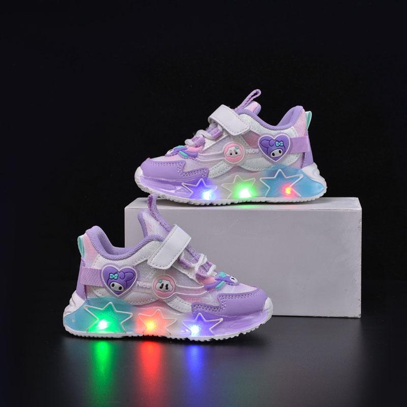 Girls with Light Sneakers Spring Children Hair Bright Light Cartoon Princess Shoes