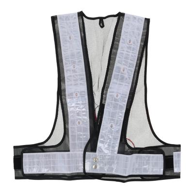 Safety Vest with Red Reflective Safety Vest In Black and Silver LED,