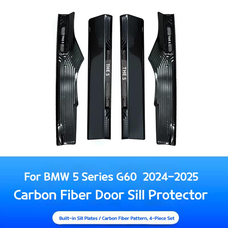 For BMW 5 series G60 2024-2025 car Threshold strips welcome steps guard platesStainless steel vehicle interior accessories