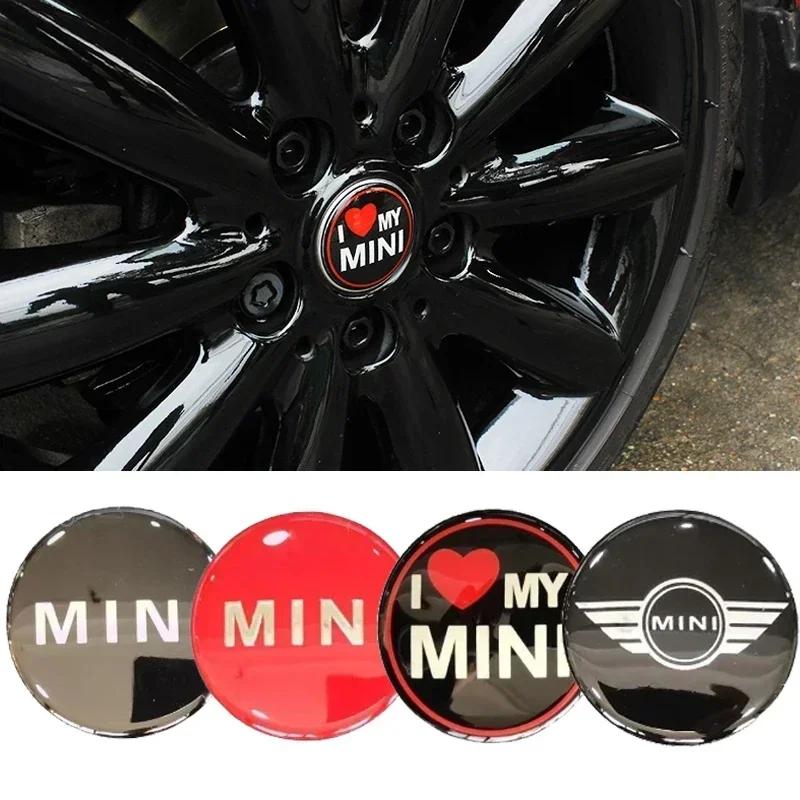 4Pcs 52MM Car Wheel Center Hub Stickers Logo for Mini Cooper JCW R50 R52 R53 R56 R57 R58 R60 MINI CLUBMAN COUNTRYMAN Accessories