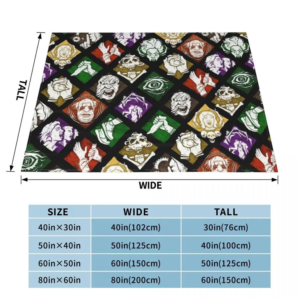 DBD Perks Dead By Daylight Horror Survival Video Games Blanket Fleece Spring Autumn Throw Blankets for Bed Outdoor Rug Piece