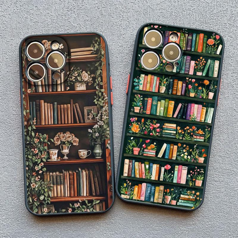 Phone Case for iPhone 17 14 Pro Max 13 12 11 Pro Max Mini 16 15 Pro Max 14 Plus XR XS X Cover Shell Bookshelf Small Flower Pot