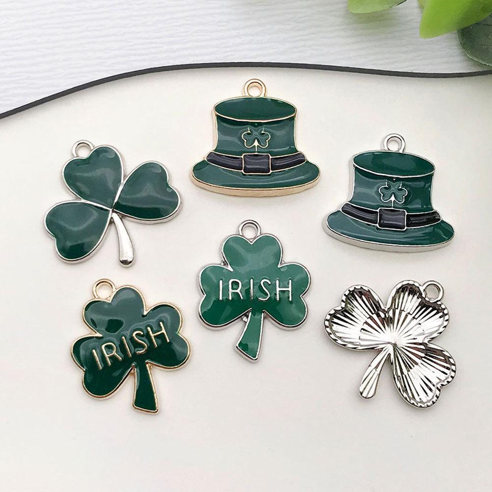 Clover Ireland DIY Jewelry: Lucky Clover Hat, Keychain, Bracelet, Earrings, Pendant, Good Luck Charm.