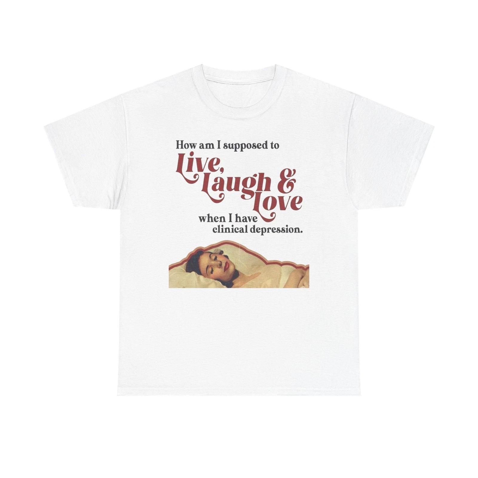 Live Laugh And Love Graphic T-Shirt Women s Heavy Comfy Cotton Tee L