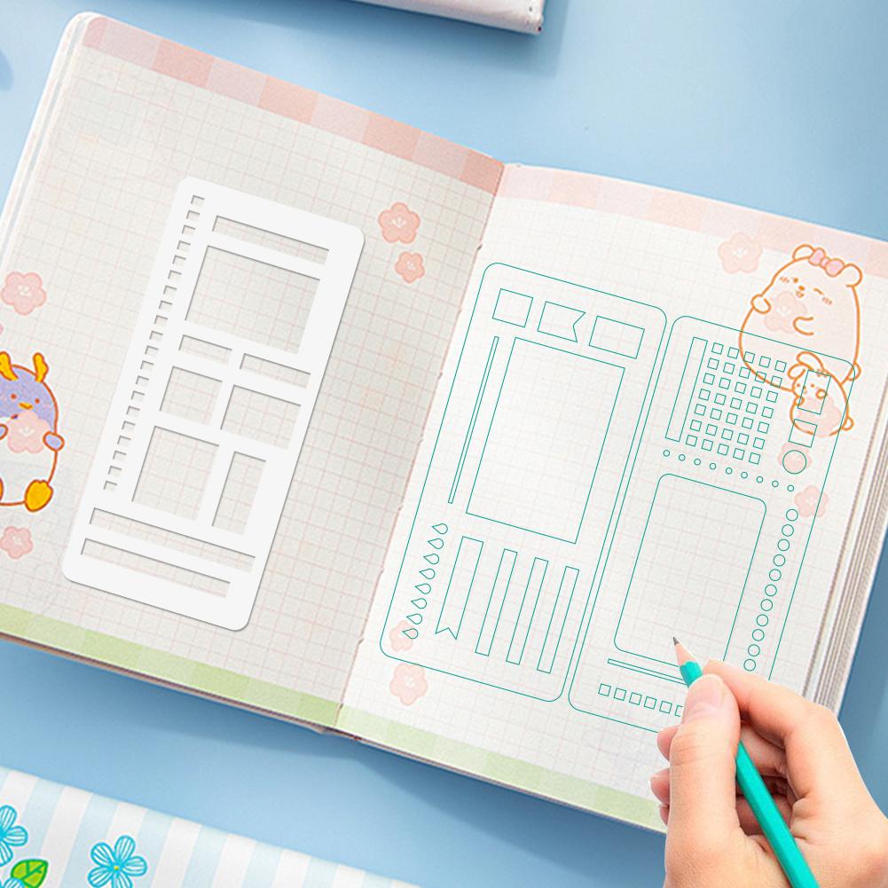 Flexible Record Template with Dot Grid Templates Planner Stencils Reusable Handmade Stencil Set for Boxes Lines & Daily Planning