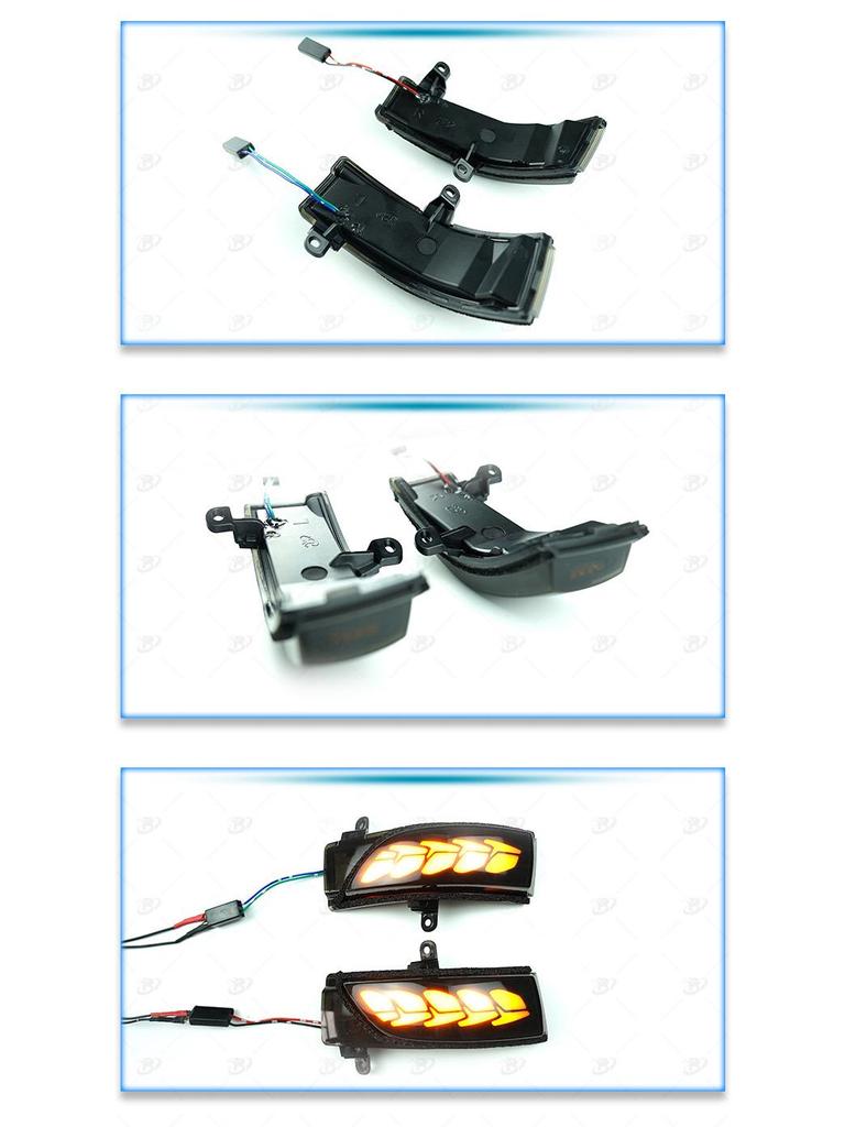 Subaru WRX STI 15-18 Rearview Mirror Dragon Scale Sequential Turn Signal Light with Blue DRL