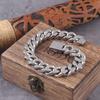 Never Fade Stainless Steel Vikings Bracelets For Men Blank Color Punk Curb Cuban Link Chain Bracelets with Gift Wooden Box