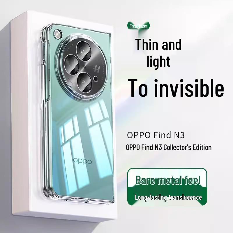 Ultra-Thin Transparent Protective Case for Oppo Find N5/N3 Foldable Phone Find N2 Full Set (Front + Back Cover)