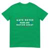 Hate Never Made Any Nation Great Funny AntiTrump 2020 Gift TShirt