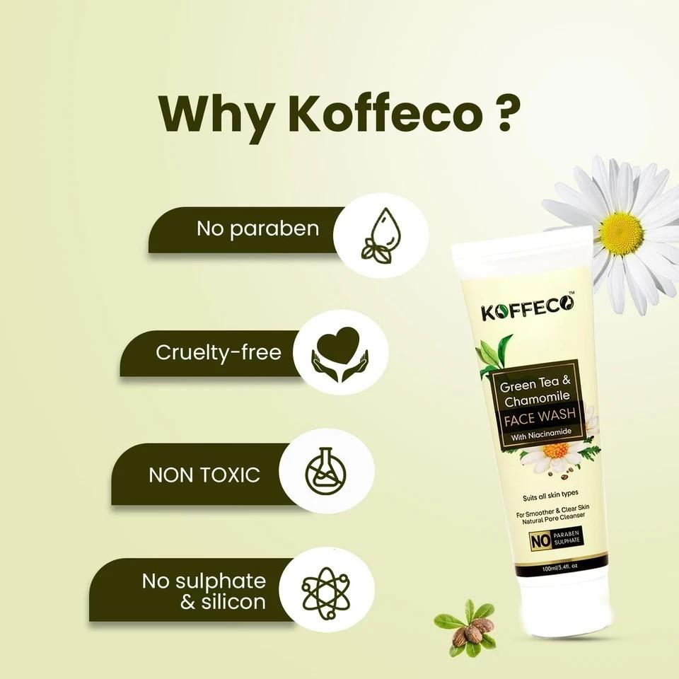 Koffeco Green Tea And Chamomile Face Wash For All Skin Types 100ml