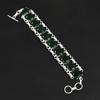 Green Quartz Oval Gemstone Bracelet for Women 925 Sterling Silver Plated Adjustable Statement Jewelry Gift