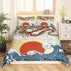 Dragon Duvet Cover King Queen Japanese Exotic Bedding Set Ancient Mythical Animal Comforter Cover 2/3pcs Polyester Quilt Cover