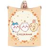 Chiikawa Catoon Flannel Blanket Grabber Kawaii Customized Throw Blankets for  Sofa Bedding Lounge 125*100cm Bedspread