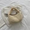 Plush Handbag Small Square Bag For Daily Style With Zipper Closure And Phone Pocket