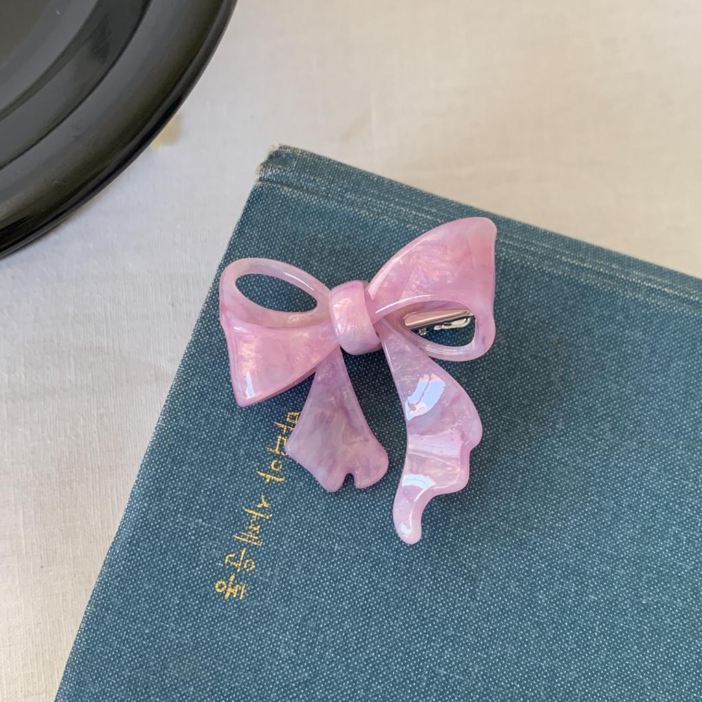 Pink Hairclip Bow Acetate Hair Clips for Girls  Duckbill Clip Side Clip Hair Clip Alligators Headwear Hair Accessories