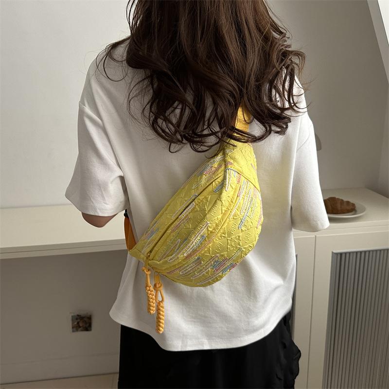 Japanese Small and Fresh Design One-shoulder Handbag Lightweight Summer Casual Canvas Chest Bag Large Capacity Crossbody Bag