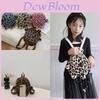 Adorable Plush Leopard Print Backpack For Boys And Girls Perfect For Kindergarten Use