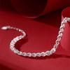 Women Bracelet Hollow Out Adjustable Length Retro Style Silver Plated Anti-rust Prom Daily Dating Wrist Chain Lady Jewelry Birthday Present