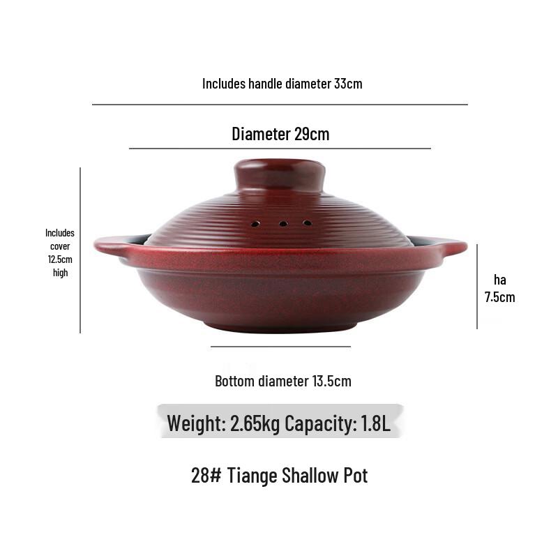 ZISIZ High-Temperature Ceramic Stew Pot with Lid