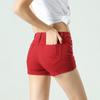 Denim-Shorts für Damen, Bleistift, lässig, Sommer, Bonbonfarben, Damen, Doppeltasche, Weiß, Blau, Rot