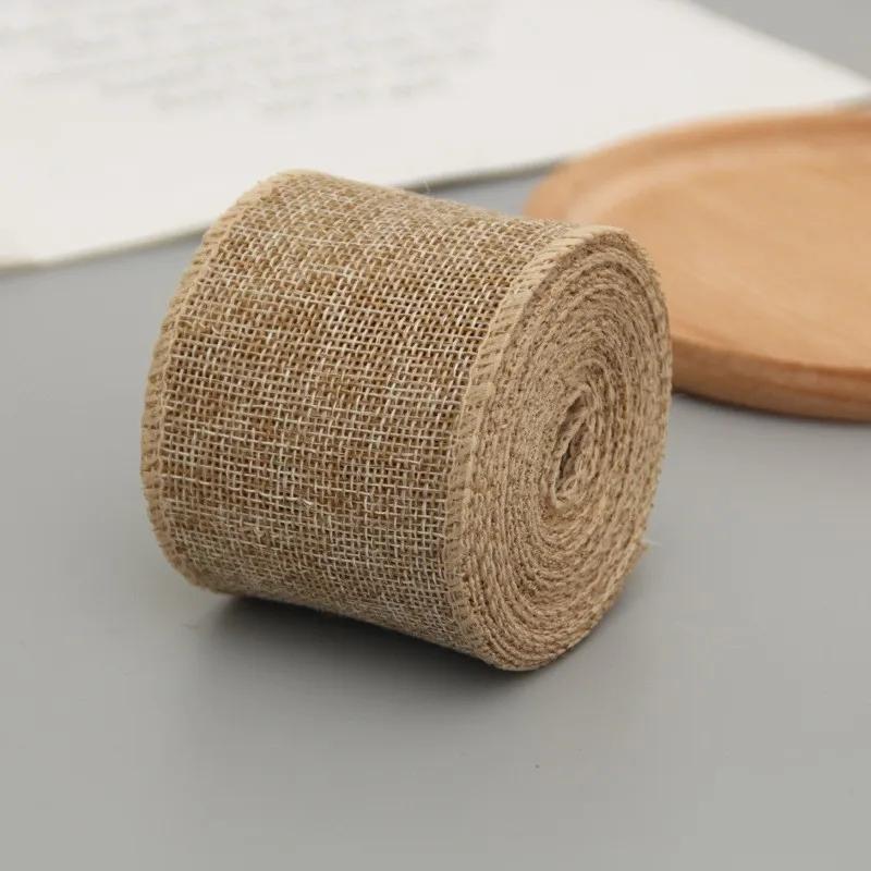 

Лента для рукоделия 6 м, имитация пеньковой ленты, проволочная кромка, льняная лента, рождественские украшения, красная и зеленая клетчатая лента со снежинками 6m